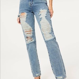 Good American, Shredded High Waist Jeans, Size 4